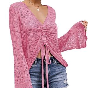 Women’s Pink Adjustable Knit Sweater